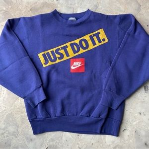 Vintage 80s Nike JUST DO IT Crewneck Sweatshirt // Size S